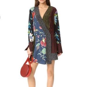 Diane Von Furstenberg patchwork cross over dress